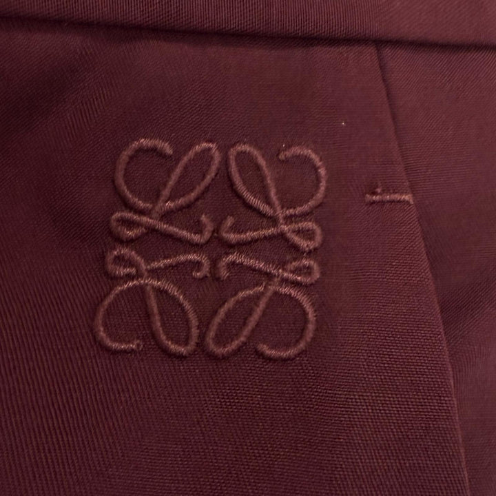 Excellent LOEWE slacks Anagram embroidery side stripe Bordeaux wool mens