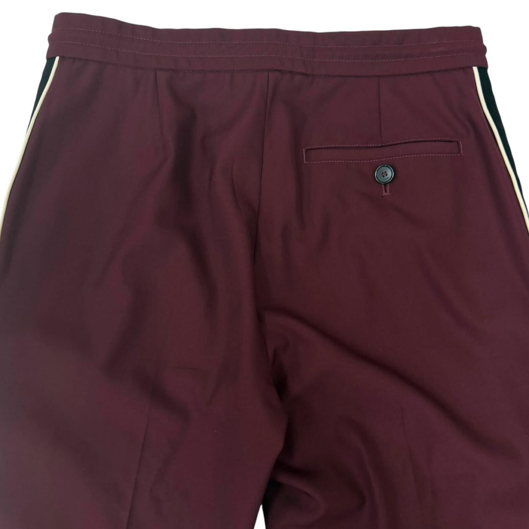 Excellent LOEWE slacks Anagram embroidery side stripe Bordeaux wool mens