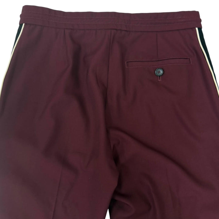 Excellent LOEWE slacks Anagram embroidery side stripe Bordeaux wool mens