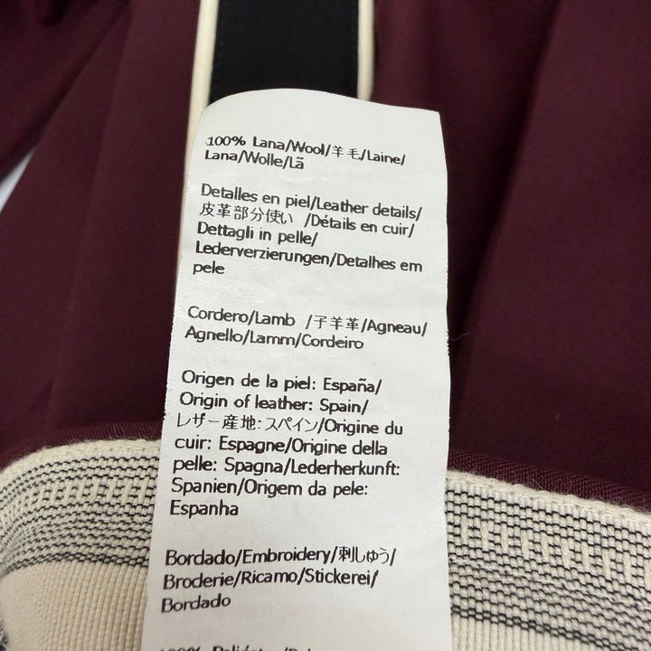 Excellent LOEWE slacks Anagram embroidery side stripe Bordeaux wool mens