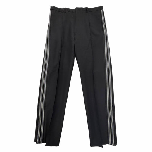 Excellent PRADA Pants Triangle Logo Triangle Plate Slacks black mohair 46 SPH261