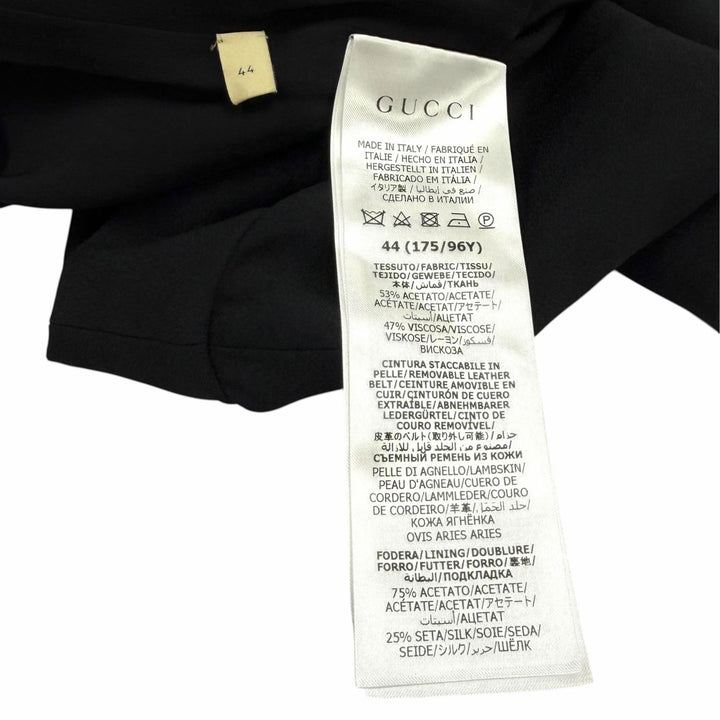 Excellent GUCCI one piece Belted, plain, long-sleeved shirt acetate IT 44 759278