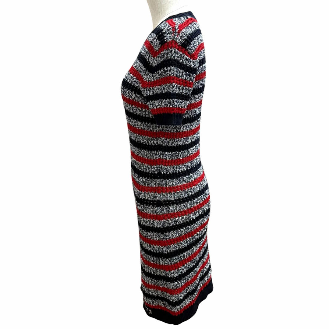 Excellent GUCCI one piece Logo-emblazoned striped crochet knit top XS 835988