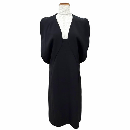 Pristine LOUIS VUITTON one piece Front design sleeveless black silk Women FR 36