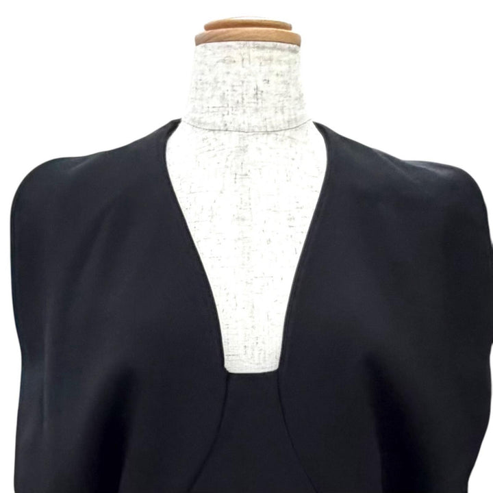 Pristine LOUIS VUITTON one piece Front design sleeveless black silk Women FR 36