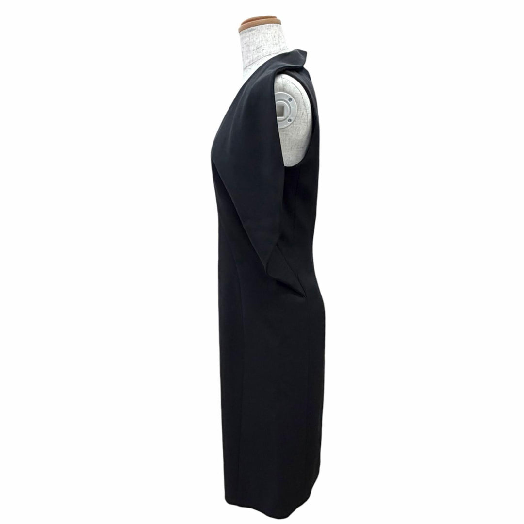 Pristine LOUIS VUITTON one piece Front design sleeveless black silk Women FR 36