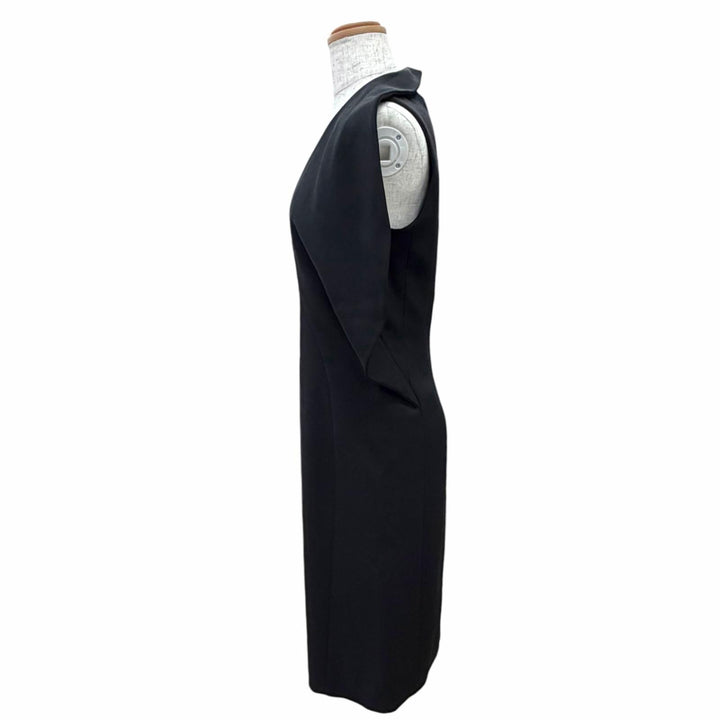 Pristine LOUIS VUITTON one piece Front design sleeveless black silk Women FR 36