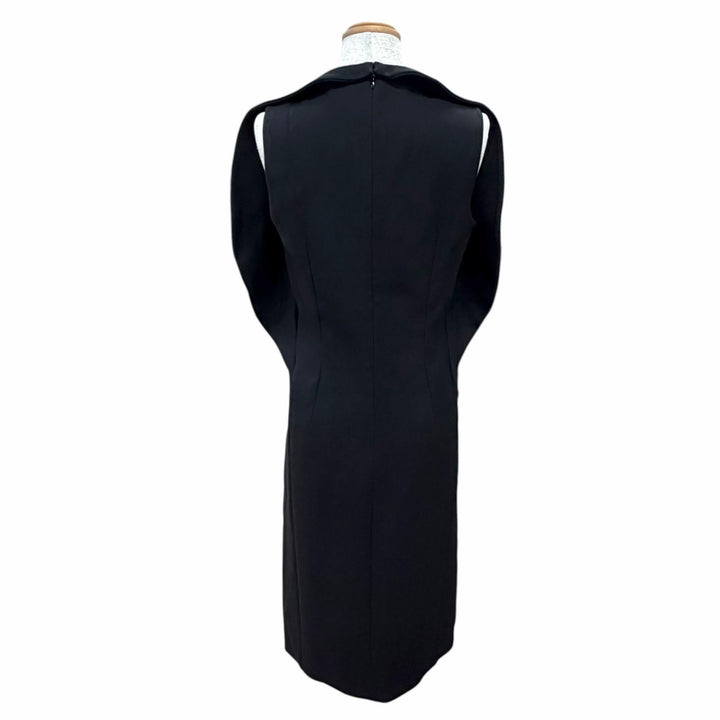 Pristine LOUIS VUITTON one piece Front design sleeveless black silk Women FR 36