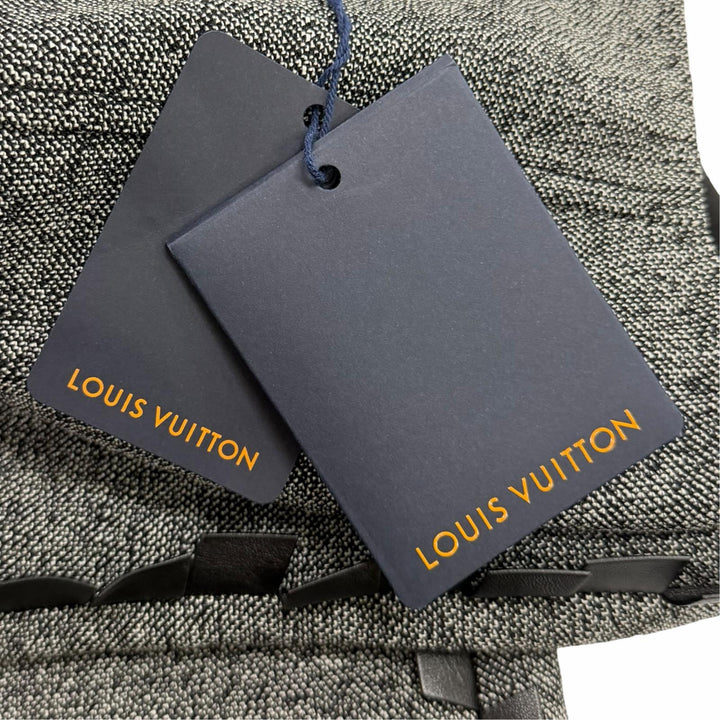 Pristine LOUIS VUITTON one piece Monogram ZIP Leather gray wool Women 34