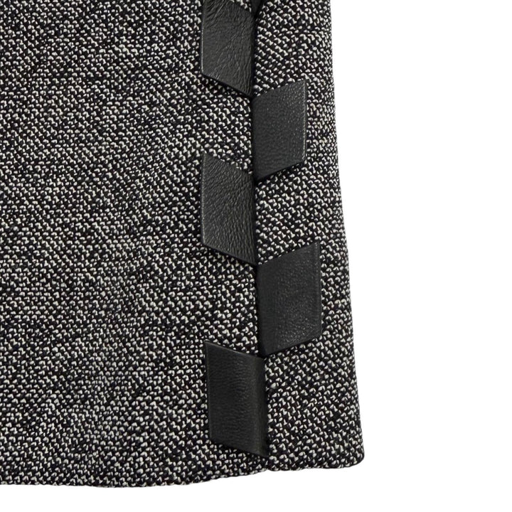 Pristine LOUIS VUITTON one piece Monogram ZIP Leather gray wool Women 34