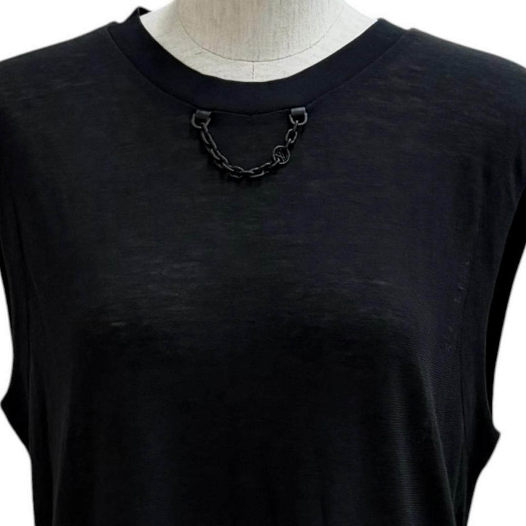 Pristine LOUIS VUITTON one piece LV logo chain embellished Rayon XS