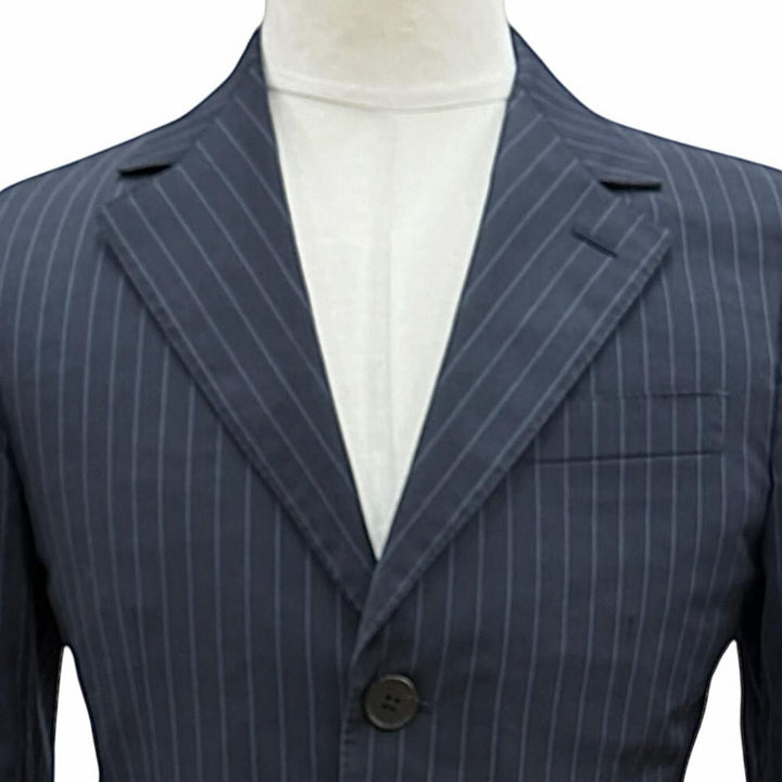Great LOUIS VUITTON two-piece set Striped 2-piece single suit Navy wool mens 44