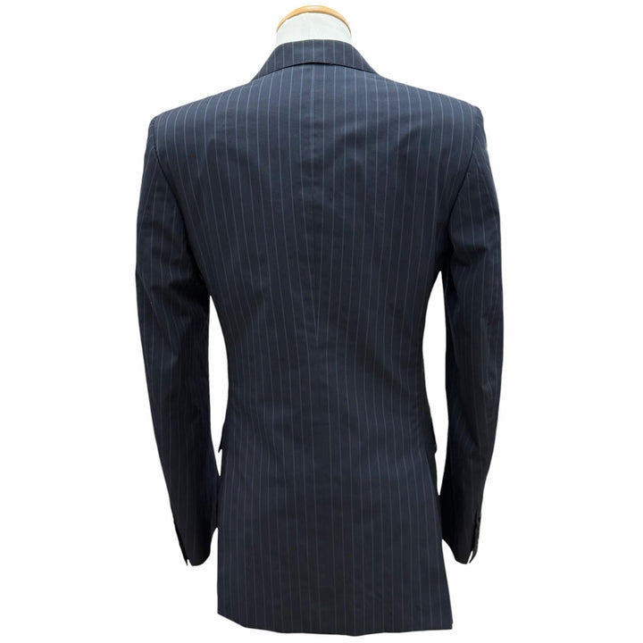 Great LOUIS VUITTON two-piece set Striped 2-piece single suit Navy wool mens 44