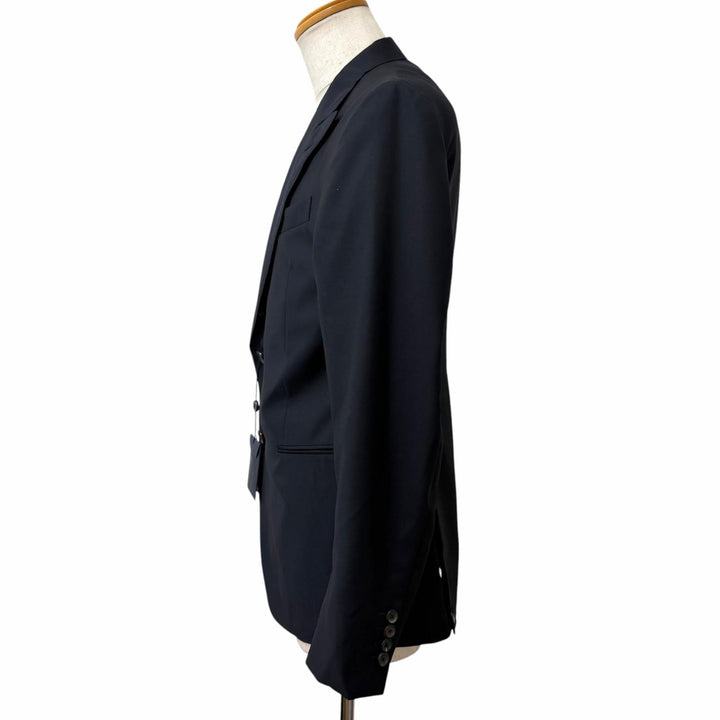 Pristine LOUIS VUITTON tailored jacket single Navy wool mens 50