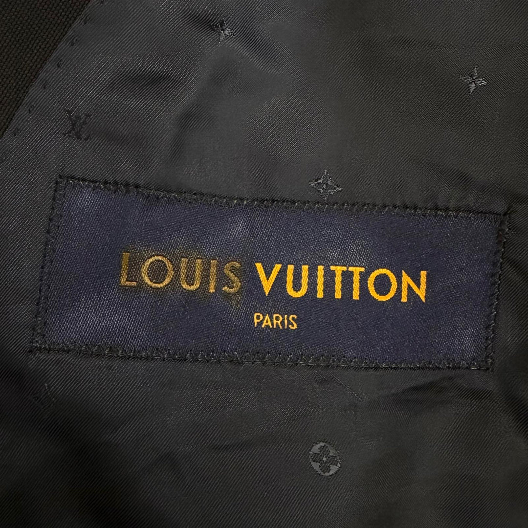 Pristine LOUIS VUITTON tailored jacket single Navy wool mens 50