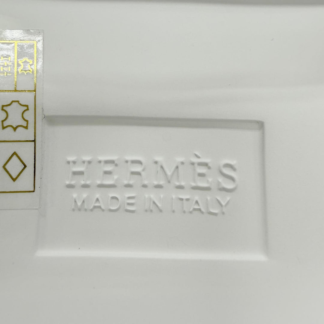 Excellent HERMES short boots fresh Logo leather patch with boa lining white 35