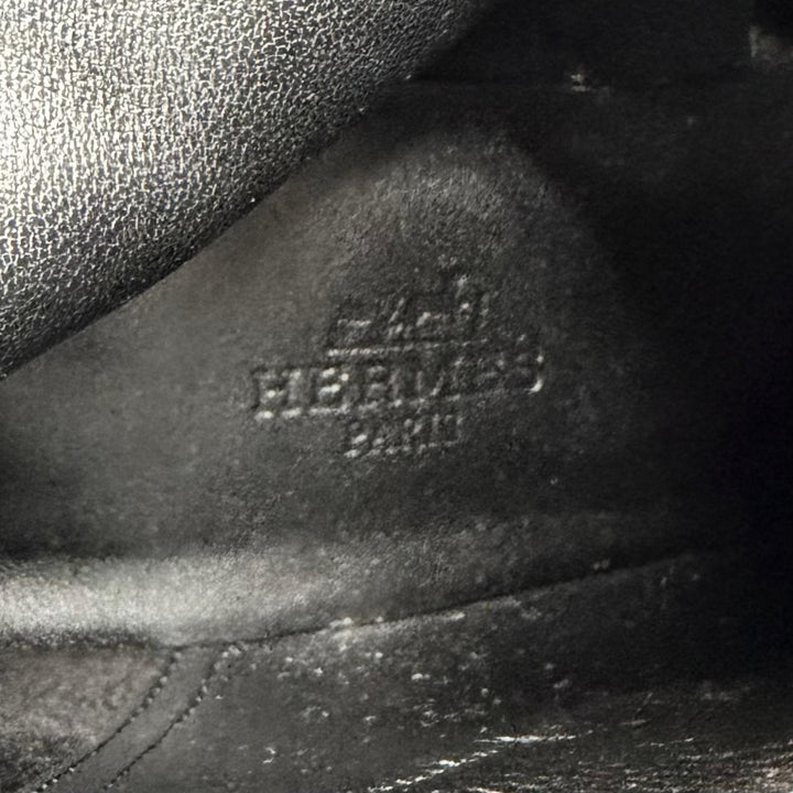 Great HERMES short boots HOMMAGE H Logo Side Zip Ankle Boots black leather 37