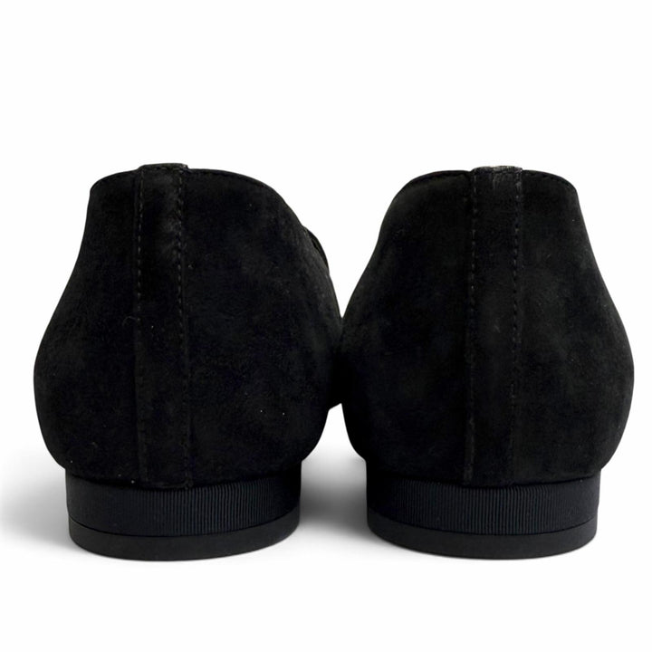 Excellent CHANEL pumps Star-embellished rhinestone flat shoes black 37 G35833