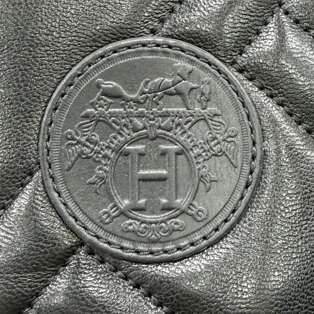 Great HERMES Knee-high boots Fuji Ex-Libris Quilted Leather black Women 35