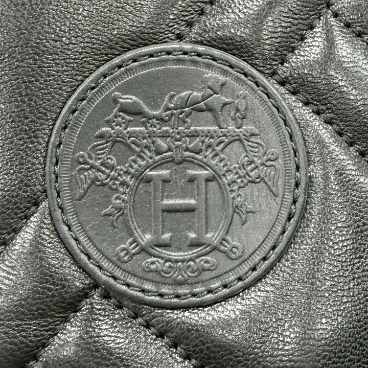 Great HERMES Knee-high boots Fuji Ex-Libris Quilted Leather black Women 35