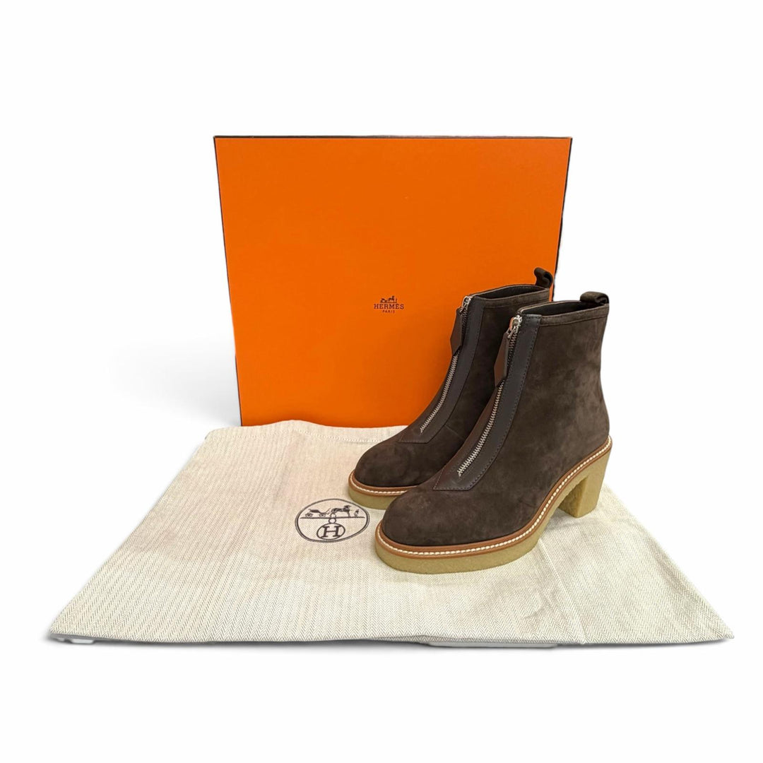 Pristine HERMES short boots Single 55 ankle boots Suede leather 36.5 242074Z