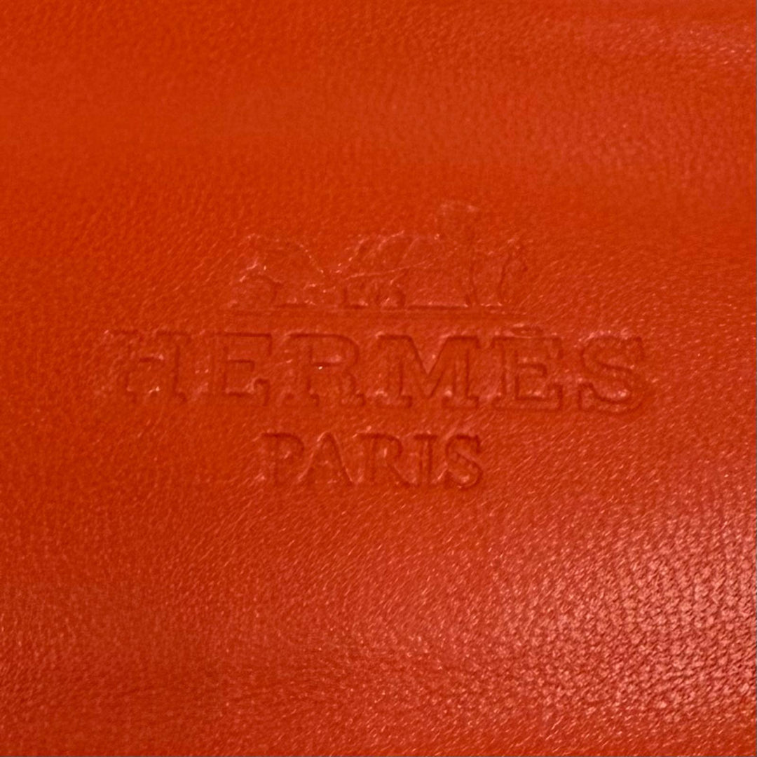Pristine HERMES Sandals Oran H Design Leather Flats Orange leather Women 37.5