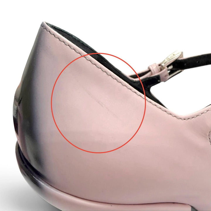 Pristine PRADA pumps Triangle logo ankle strap gradient pink Women 36