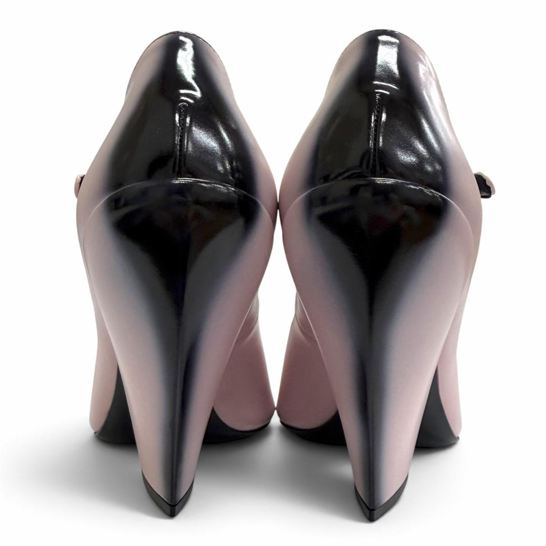 Pristine PRADA pumps Triangle logo ankle strap gradient pink Women 36