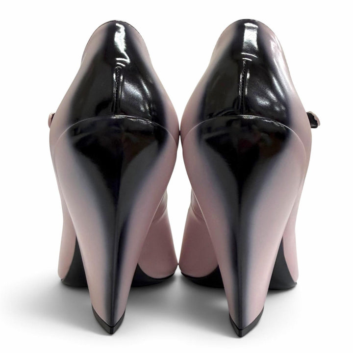 Pristine PRADA pumps Triangle logo ankle strap gradient pink Women 36