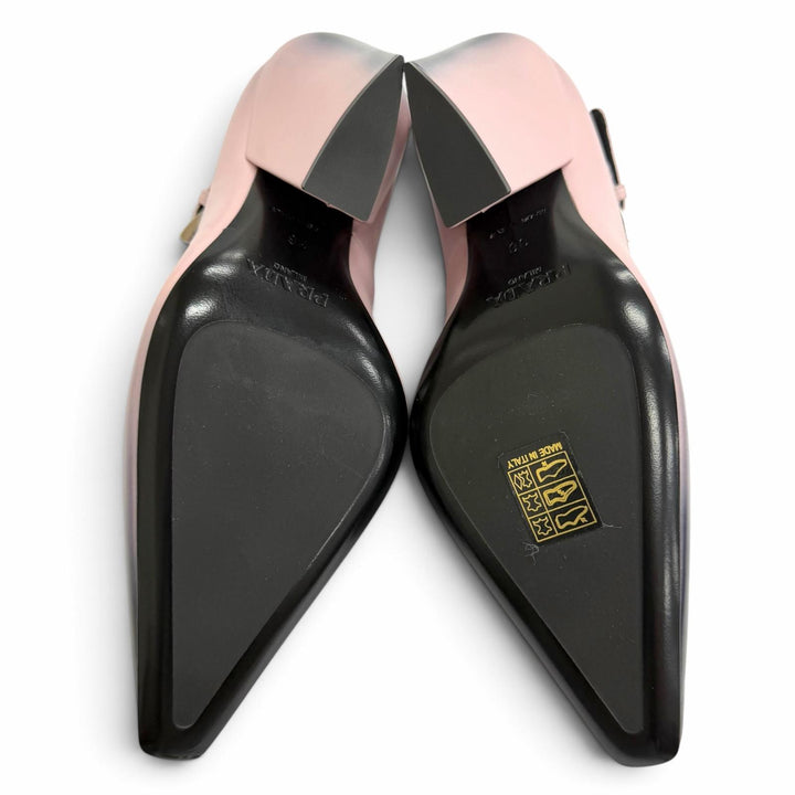 Pristine PRADA pumps Triangle logo ankle strap gradient pink Women 36