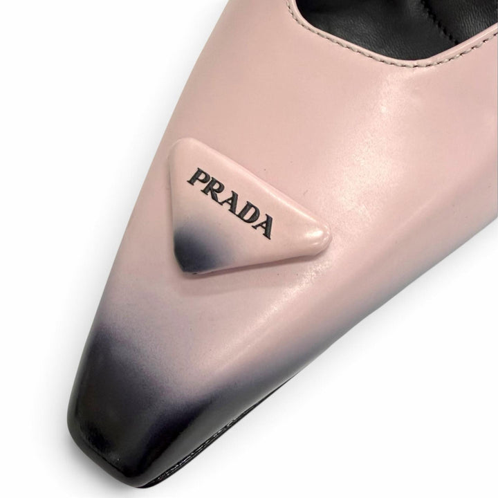 Pristine PRADA pumps Triangle logo ankle strap gradient pink Women 36