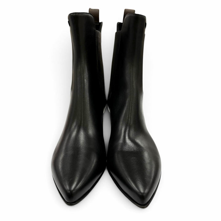 Pristine LOUIS VUITTON short boots Trinity Ankle Boots LV logo leather black 38