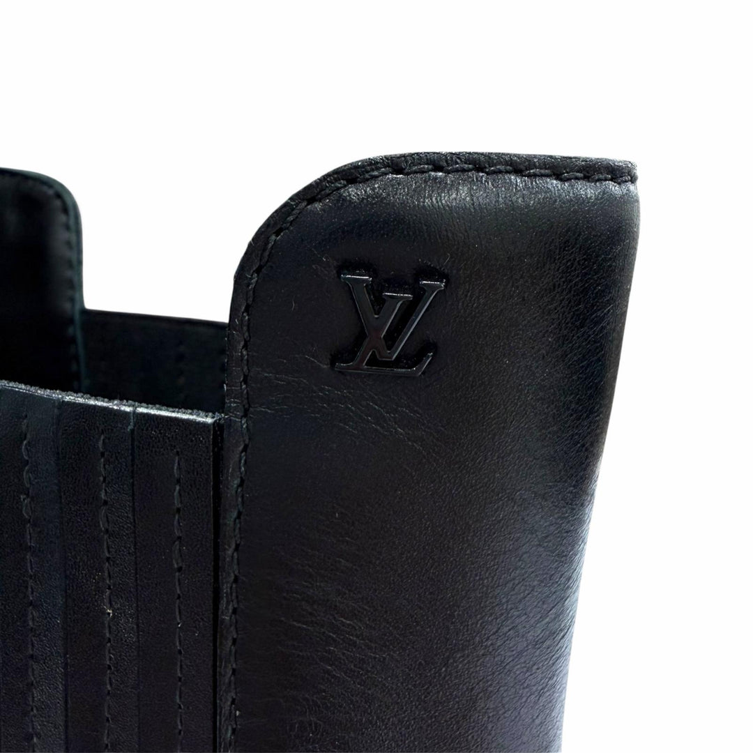 Pristine LOUIS VUITTON short boots Trinity Ankle Boots LV logo leather black 38