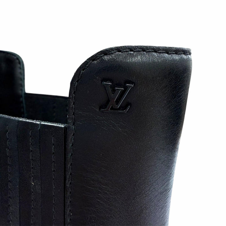 Pristine LOUIS VUITTON short boots Trinity Ankle Boots LV logo leather black 38