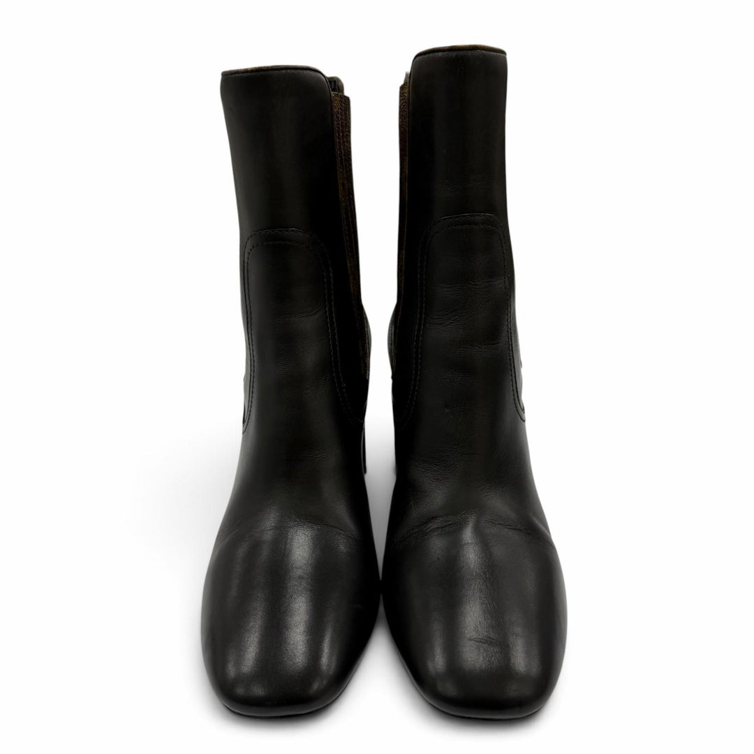 Excellent LOUIS VUITTON Silhouette Chelsea Ankle Boots Monogram leather 37.5