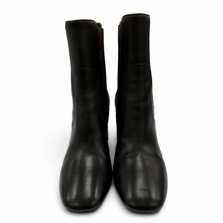 Excellent LOUIS VUITTON Silhouette Chelsea Ankle Boots Monogram leather 37.5
