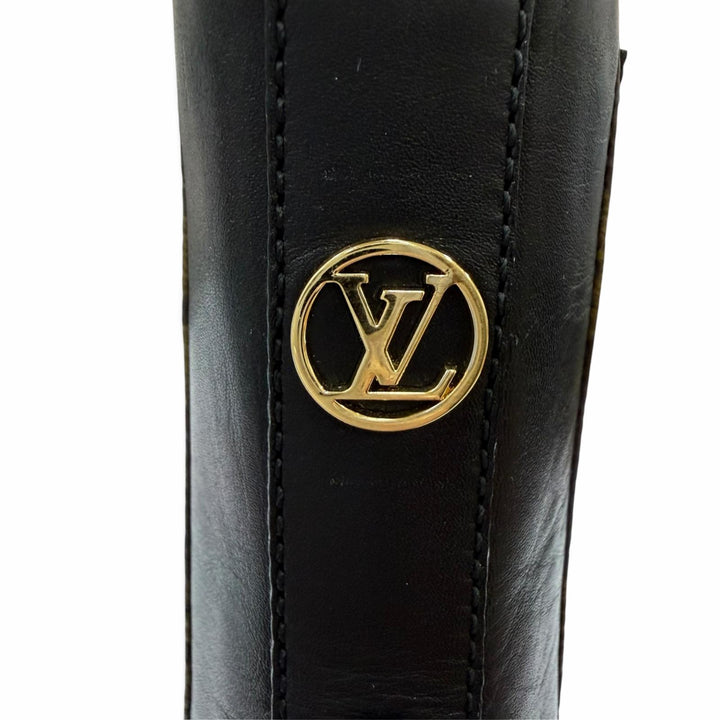 Excellent LOUIS VUITTON Silhouette Chelsea Ankle Boots Monogram leather 37.5