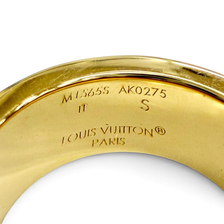 Great LOUIS VUITTON Ring ring Ring Nano Gram Enamel Monogram flower S M1565S