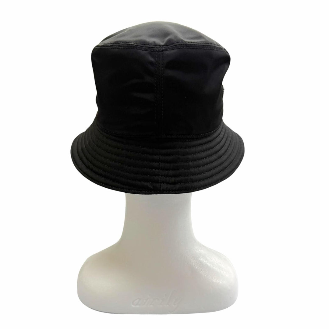 Excellent PRADA hat Re-Nylon Triangle Logo Triangular Plate Hat Bucket L 2HC137