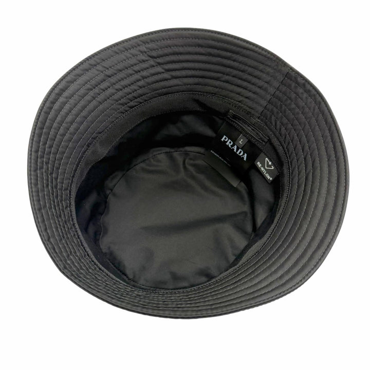 Excellent PRADA hat Re-Nylon Triangle Logo Triangular Plate Hat Bucket L 2HC137