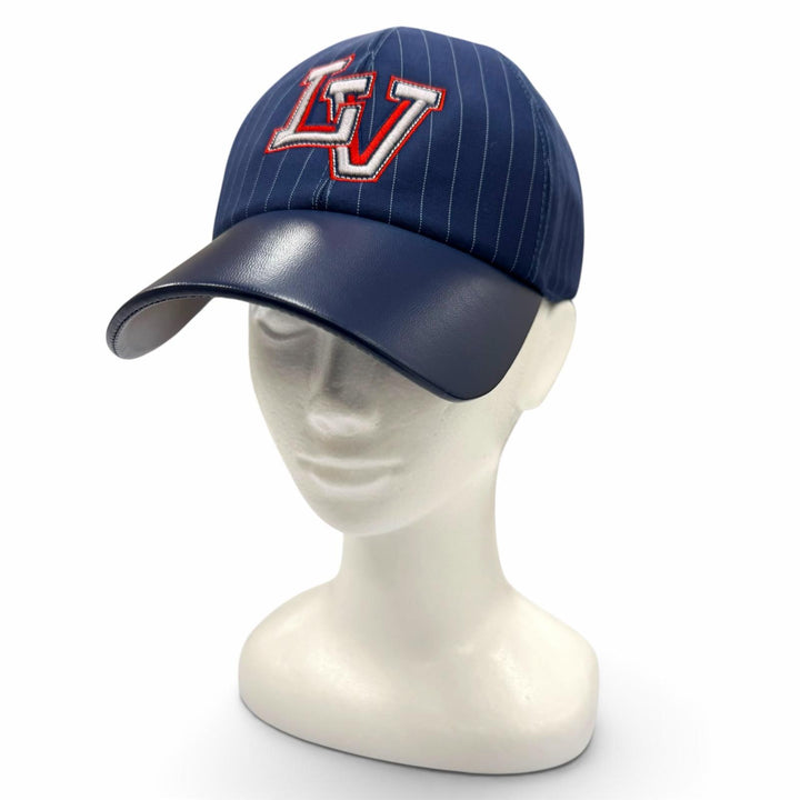 Excellent LOUIS VUITTON cap LV Varsity Stripe Pattern Baseball Cap Navy M7007L
