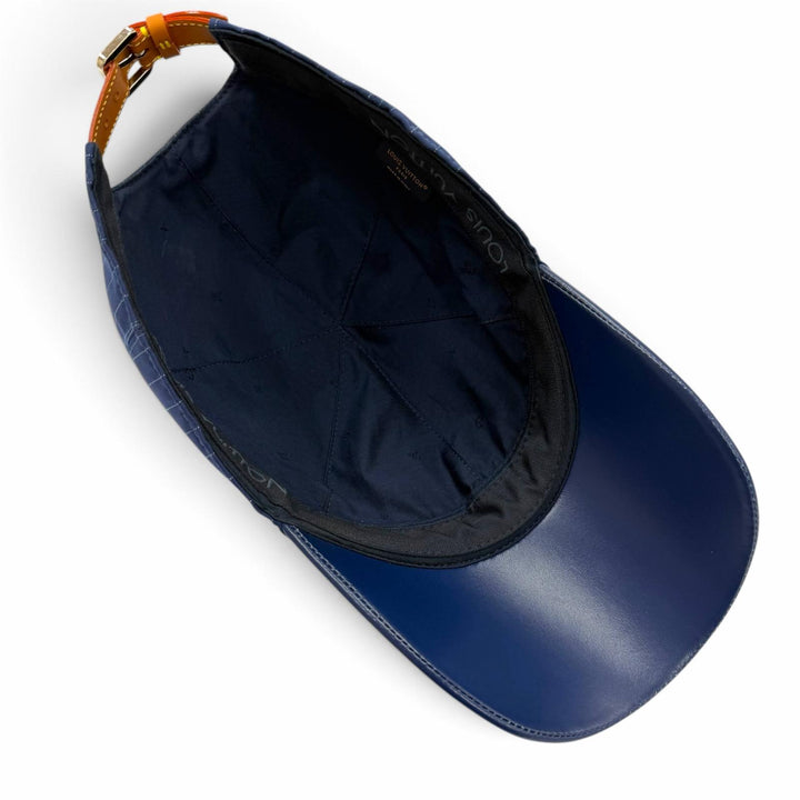Excellent LOUIS VUITTON cap LV Varsity Stripe Pattern Baseball Cap Navy M7007L