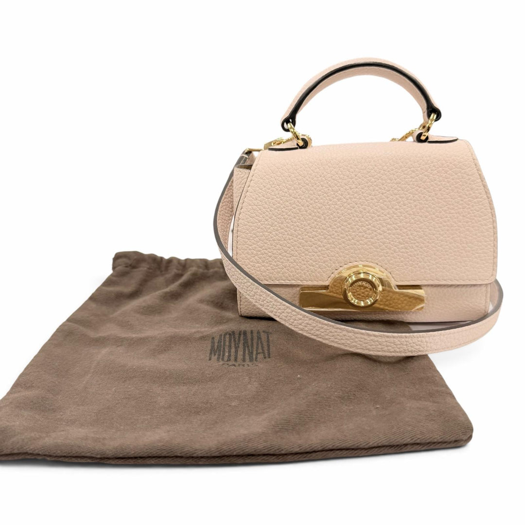 Excellent MOYNAT Shoulder Bag REJANE NANO 2WAY mini handbag pink beige leather