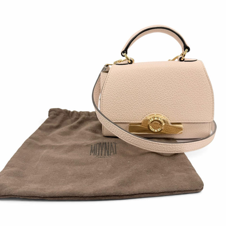 Excellent MOYNAT Shoulder Bag REJANE NANO 2WAY mini handbag pink beige leather