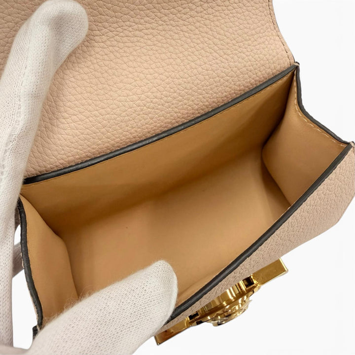 Excellent MOYNAT Shoulder Bag REJANE NANO 2WAY mini handbag pink beige leather