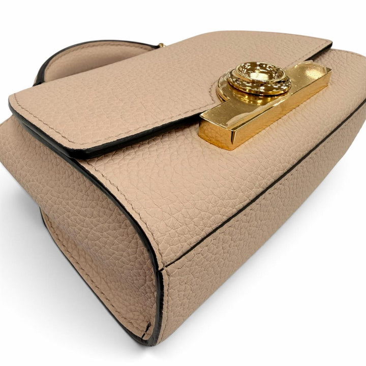 Excellent MOYNAT Shoulder Bag REJANE NANO 2WAY mini handbag pink beige leather