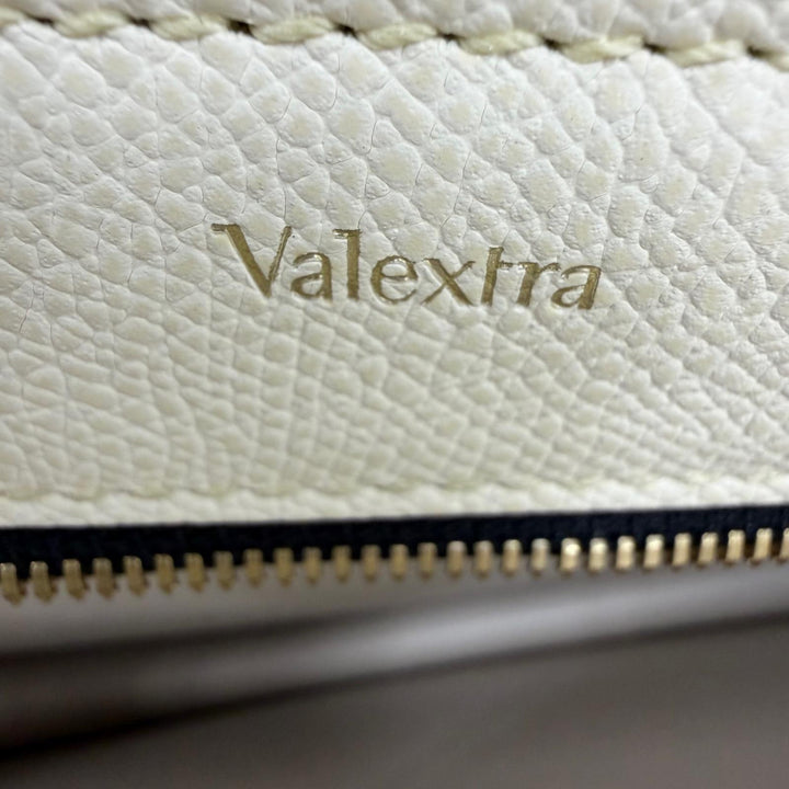 Excellent Valextra Tote Bag Handbag beige leather Women N504508