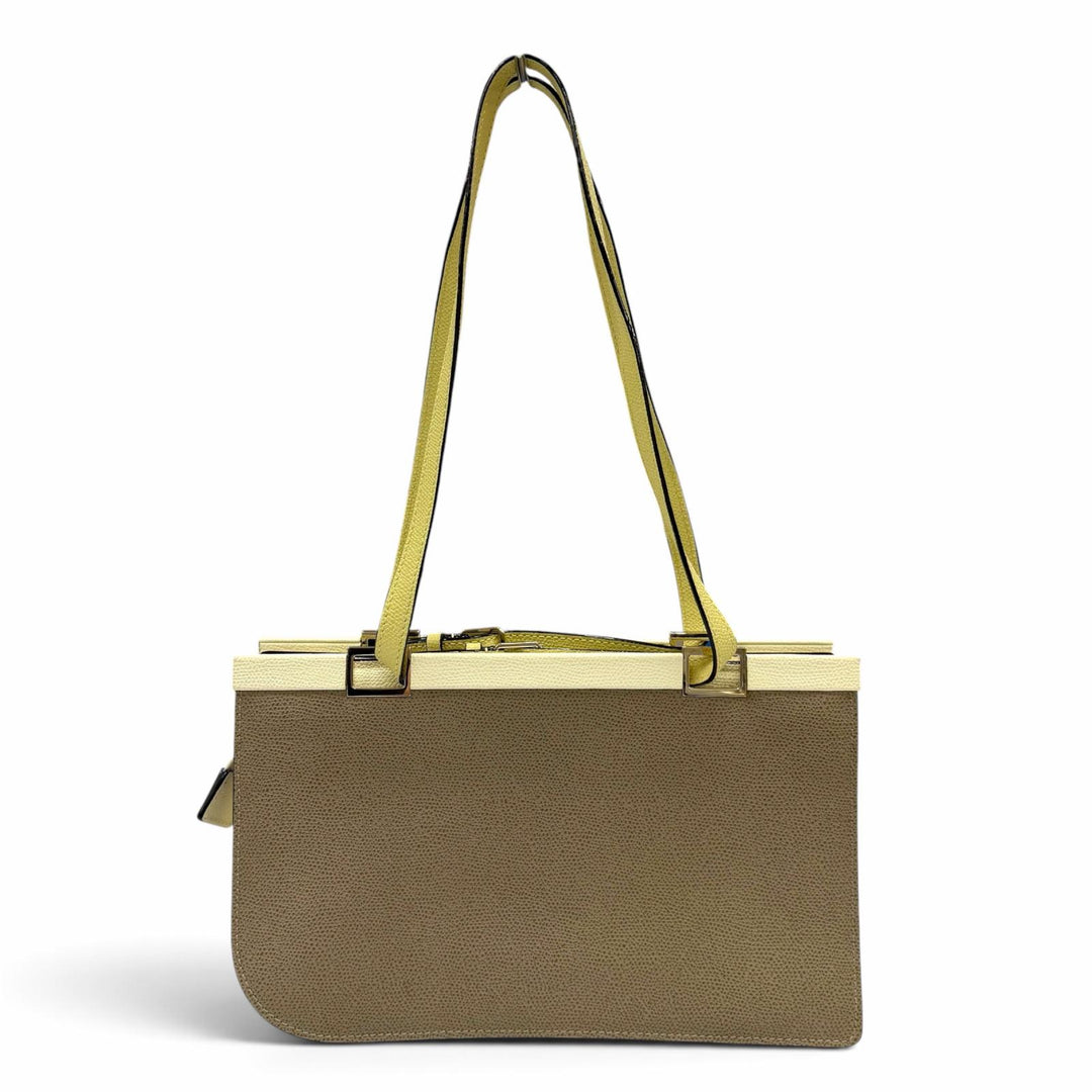Excellent Valextra Tote Bag Handbag beige leather Women N504508