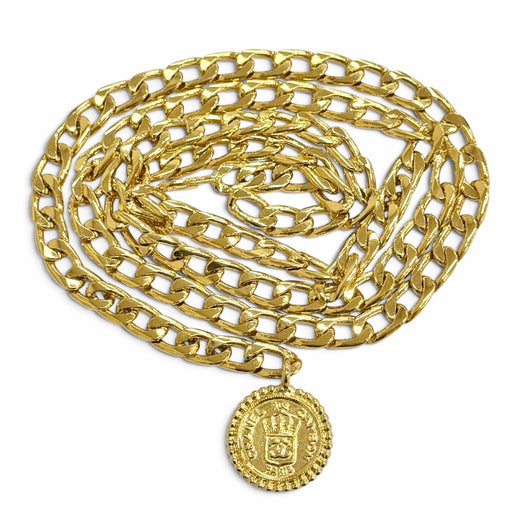 Great CHANEL belt COCO Mark Logo Medallion Chain Belt gold Women