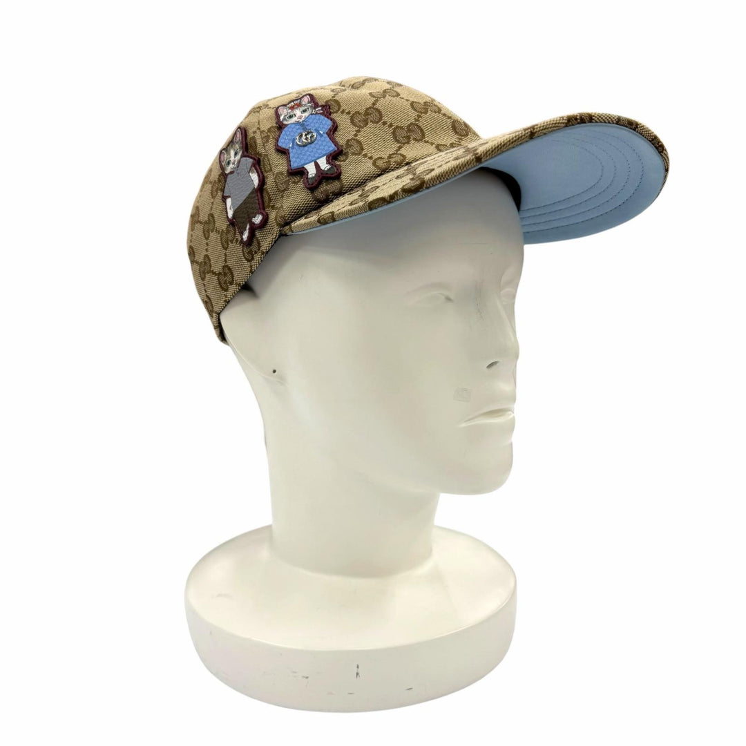 Pristine GUCCI YUKO HIGUCHI cap GG canvas Brown polyester Women M 847862